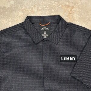 Roark Motorhead Bless Up Trail Mens L Run Amok Lemmy Short Sleeve Button Shirt